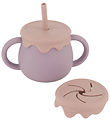 Mikk-Line Tasse av. Paille - Silicone - Nirvana/Rose