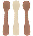 Mikk-Line Spoons - 3-Pack - Silicone - Brown Sugar/White Swan