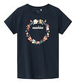 Name It T-Shirt - NkfNoster - Dark Sapphire av. Couronne de Fleu