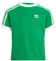 adidas Originals Stuttermabolur - 3 rendur - Grænt/Hvítur