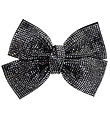 By Str Bow Hair Clip - Blanka - 9.5 cm - Black w. Glitter Stone