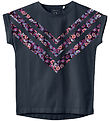 Name It T-shirt - Noos - NkfTinda - Dark Sapphire w. Flowers