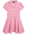 Polo Ralph Lauren Kjóll - Gingham - Hör - Bleikt/Hvít - köflótt