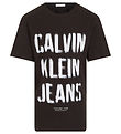 Calvin Klein T-shirt - Pixel Logo Relaxed - Black w. White