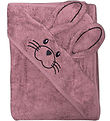 Nørgaard Madsens Baby towel - 100x100 cm - Dusty Red w. Rabbit
