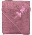 Nørgaard Madsens Baby towel - 75x75 cm - Dusty Red w. Ballerina