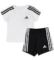 adidas Performance Set - T-Shirt/Shorts - Wit/Zwart