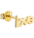 Design Letters Ohrring - 1 st. - Love - 18 Karat vergoldet