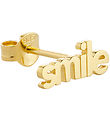 Design Letters Earring - 1 pcs - SMILE - 18K Gold Plated