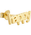 Design Letters Ohrring - 1 st. - Happy - 18 Karat vergoldet