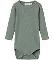 Lil' Atelier Bodysuit l/s. Rib - NbmGago - Noos - Agave Green