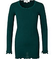 Rosemunde Bluse - Seide/Baumwolle - Rib - Dark Teal