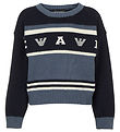 Emporio Armani Blouse - Knitted - Dusty Blue/Navy/White