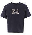 Emporio Armani T-Shirt - Navy m. Strickerei