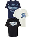 Emporio Armani T-shirts - 3-Pack - Blue/White/Navy w. Print