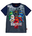 LEGO Ninjago T-Shirt - LWTano - Dark Marine av. Imprim