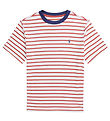 Polo Ralph Lauren T-shirt - White/Red Striped w. Navy