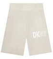 DKNY Shorts en Molleton - Crme av. Blanc