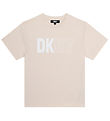 DKNY Stuttermabolur - Fílabeinshvítt M. Hvítur