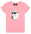 Karl Lagerfeld T-shirt - Pink w. Cat