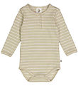 Msli Bodysuit l/s - Stripe Rib Granny - Desert Green/Conditione