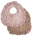 Sebra Sikle smekke - 2-pack - Muslin - Rosa/Brun