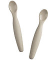 Sebra Spoons - 2-Pack - Long - Silicone - Jetty Beige