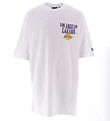 New Era Stuttermabolur - Lakers - Hvítur