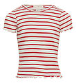 Minimalisma T-shirt - Flower - Silk/Cotton - Poppy Stripes