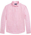 Polo Ralph Lauren Hemd - Lismore - Leinen - Pink/Weißer Streifen
