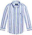 Polo Ralph Lauren Hemd - Leinen - Blau/Weiß gestreift