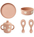 Liewood Dinner Set - Silicone - 5 Parts - Ryle Printed - Shell