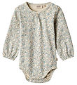 Wheat Bodysuit l/s - Rib - Elmine - Sandshell Mini Flowers