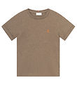 Les Deux T-Shirt - Nrregaard - Walnootmelange/Oranje