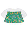 Marni Hemdbluse - Weiß/Grün m. Blumen
