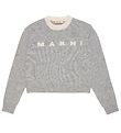 Marni Blouse - Cropped - Wool - Grey Melange w. Cream