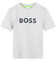 BOSS T-shirt - Grey Melange w. Navy