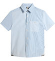 BOSS Shirt - White/Light Blue Striped w. Navy