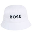 BOSS Bucket Hat - Vit m. Marinbl/Ljusbl