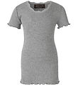 Rosemunde T-paita - Silkki/Puuvilla - Noos - Light Grey Melange