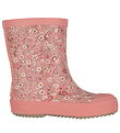 Wheat Rubber Boots - Muddy - Rosette Flowers