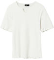 LMTD T-shirt - Rib - NlfDidaope Short Topp - White Alyssum
