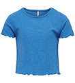 Kids Only T-shirt - KogNella - Rib - Noos - Franska Blue