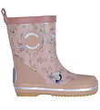 Mikk-Line Rubber Boots - Wellies - Warm Taupe w. Flowers