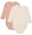 Minymo Bodysuit l/s - 2-Pack - Peach Beige