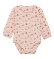 En Fant Romper l/s - AOP - Peach Zweep m. Bloemen