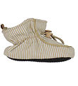 Melton Slippers - Striped - Beige