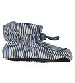 Melton Slippers - Striped - Dark Denim