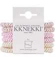 Bandeaux à Cheveux Elastiques Kknekki - Mince - 6 Pack - Rose/Cr