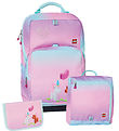 LEGO Iconic Sparkle School Bag Set - Optimo - Blue/Pink w. Prin